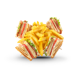 Club Sandwich with Potatoes