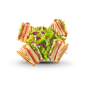 Club Sandwich with Tricolor Salad