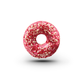 Donut with Strawberry & White Chocolate Piece