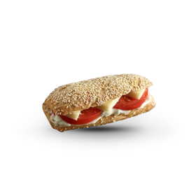 Mini sesame baguette with Graviera Naxos PDO Cheese