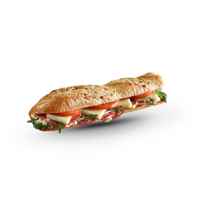 Baguette with dry salami & PDO Naxos Graviera
